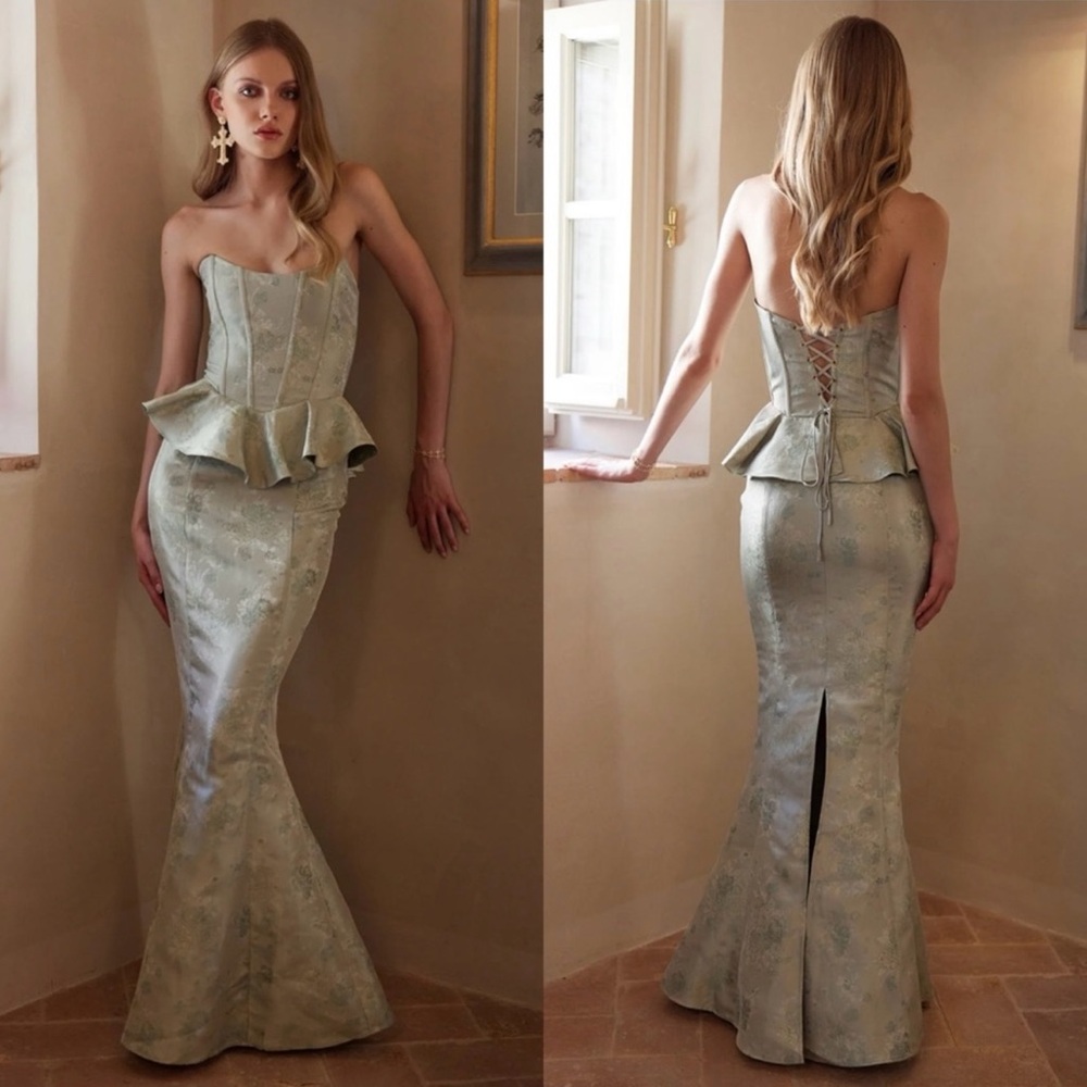 V. Chapman Strapless Dress in Light Green
